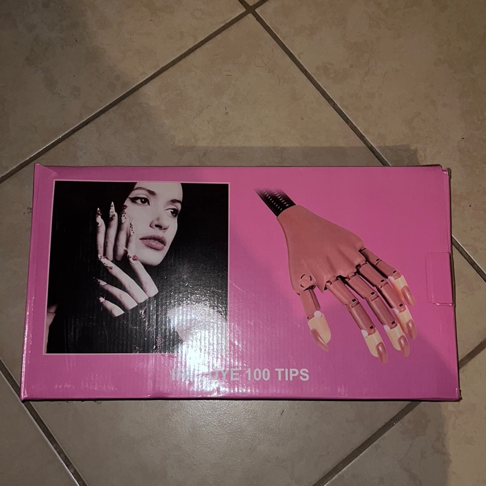 Practice hand and 2 acrylic liquids